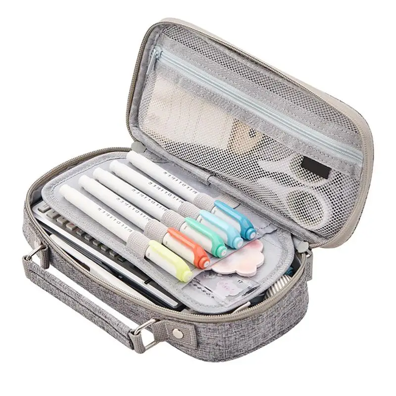 Pencil Pouch Case Double-Layer Canvas Stationery Bag Multifunctional Organizer For Students Classroom Stationery Organization
Pencil Pouch Case Double-Layer Canvas Stationery Bag Multifunctional Organizer For Students Classroom Stationery Organization