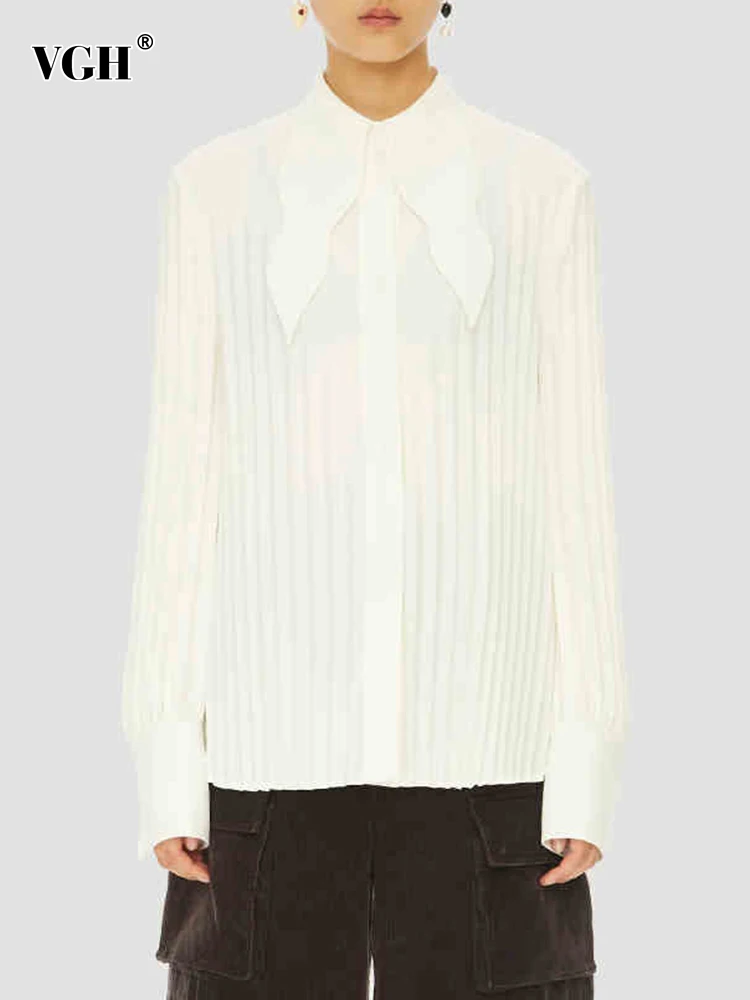 VGH Vintage Plain Blouses For Women Irregular Collar Loose Long Sleeve Patchwork Folds Button Through Shirts Female 2022 Clothes
VGH Vintage Plain Blouses For Women Irregular Collar Loose Long Sleeve Patchwork Folds Button Through Shirts Female 2022 Clothes