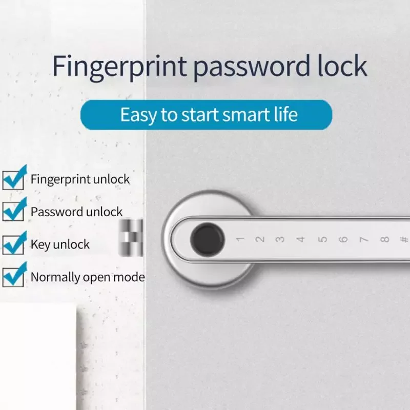 Fingerprint Electronic Door Lock Smart Bluetooth-compatible Password Handle Lock APP Unlock Keyless Entry for iOS/Android
Fingerprint Electronic Door Lock Smart Bluetooth-compatible Password Handle Lock APP Unlock Keyless Entry for iOS/Android