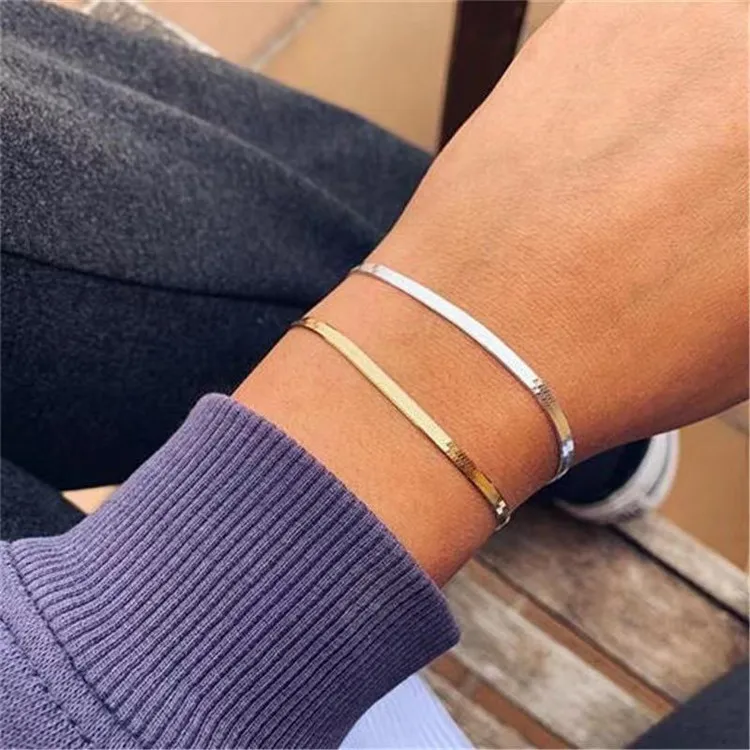 New Bracelet Simple Low-Key Short Copper Flat Snake Chain Temperament Men And Women Ornaments
New Bracelet Simple Low-Key Short Copper Flat Snake Chain Temperament Men And Women Ornaments