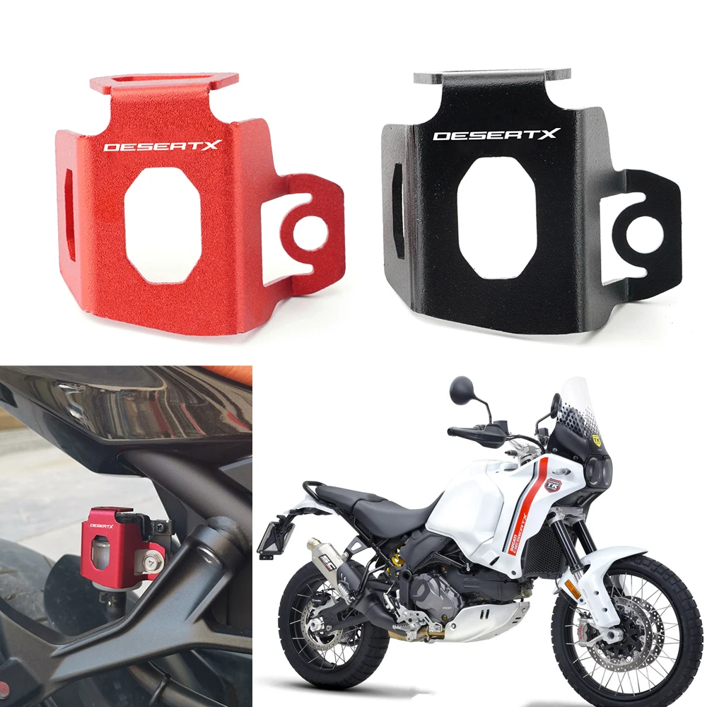 For Ducati Desert X DesertX 2021 2022 2023 Motorcycle CNC Aluminum Accessories Rear Brake Fluid Reservoir Guard Cover Protector 
For Ducati Desert X DesertX 2021 2022 2023 Motorcycle CNC Aluminum Accessories Rear Brake Fluid Reservoir Guard Cover Protector