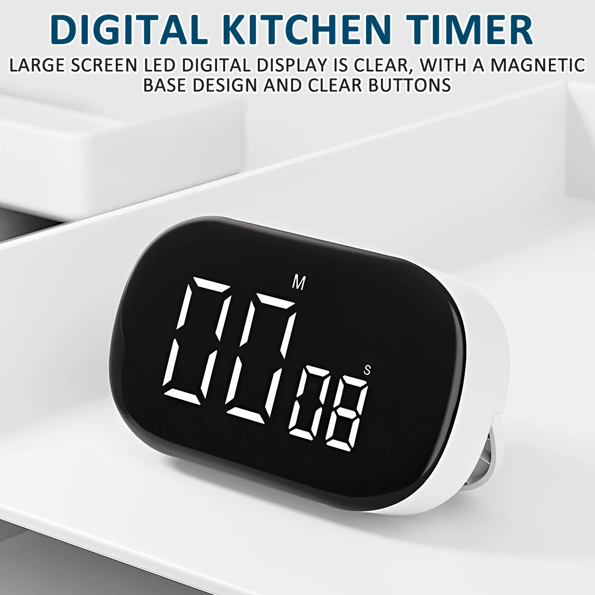 Digital Kitchen Timer Magnetic Countdown Timer Stopwatch Alarm 3 Level Volume Adjustable Large LED Display Countdown Count Up
Digital Kitchen Timer Magnetic Countdown Timer Stopwatch Alarm 3 Level Volume Adjustable Large LED Display Countdown Count Up