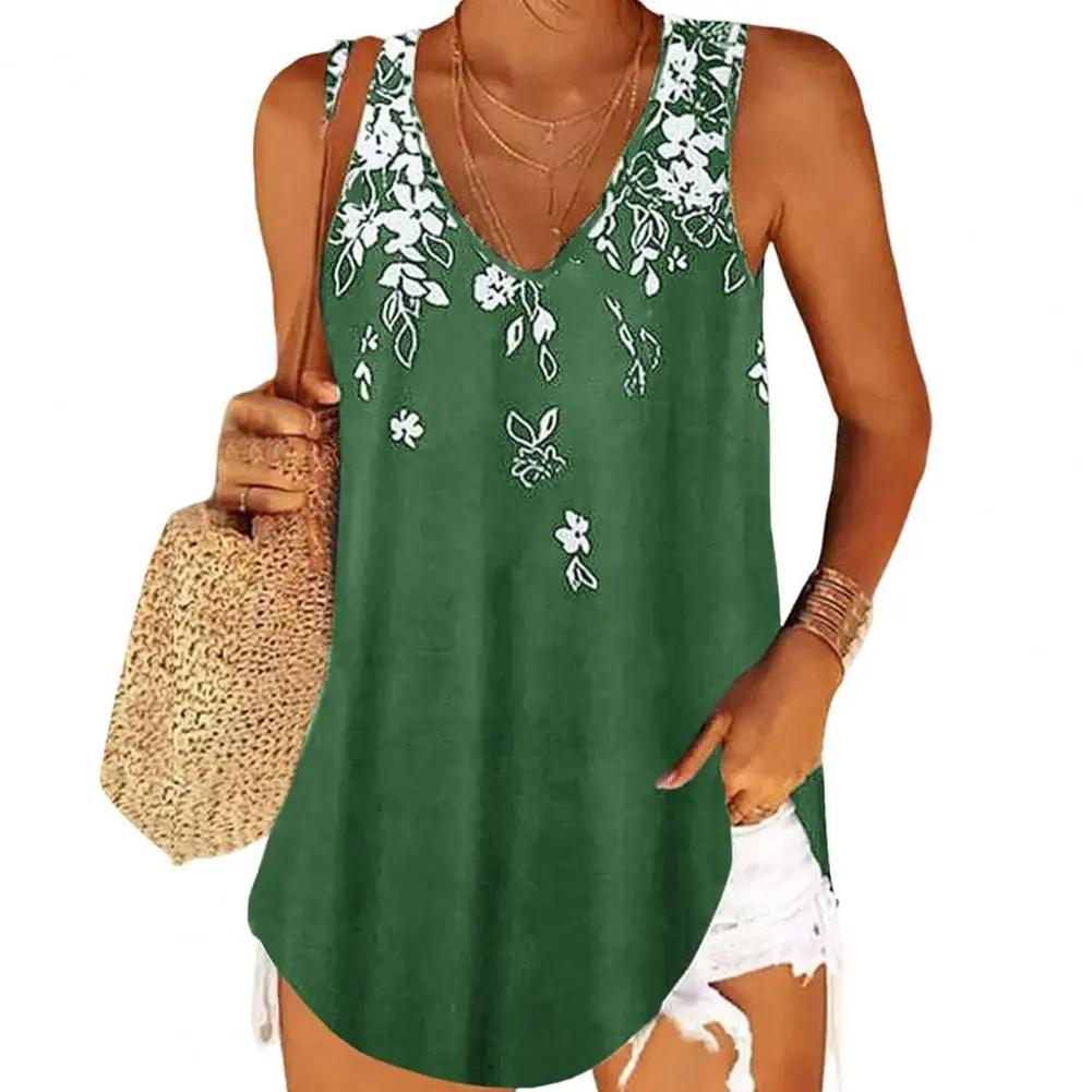 Ladies Summer Vest Sleeveless Flower Printing V-neck Mid Length Loose Casual Plus Size Women Summer Top Female Clothing 
Ladies Summer Vest Sleeveless Flower Printing V-neck Mid Length Loose Casual Plus Size Women Summer Top Female Clothing