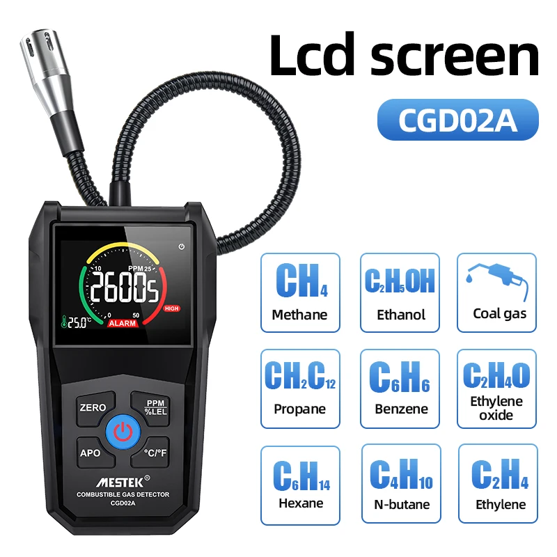 Combustible Gas Analyzer CGD02A Air Quality Monitor Leak Location Tester Concentration Meter Smart Sensor Gas Leak Detector
Combustible Gas Analyzer CGD02A Air Quality Monitor Leak Location Tester Concentration Meter Smart Sensor Gas Leak Detector