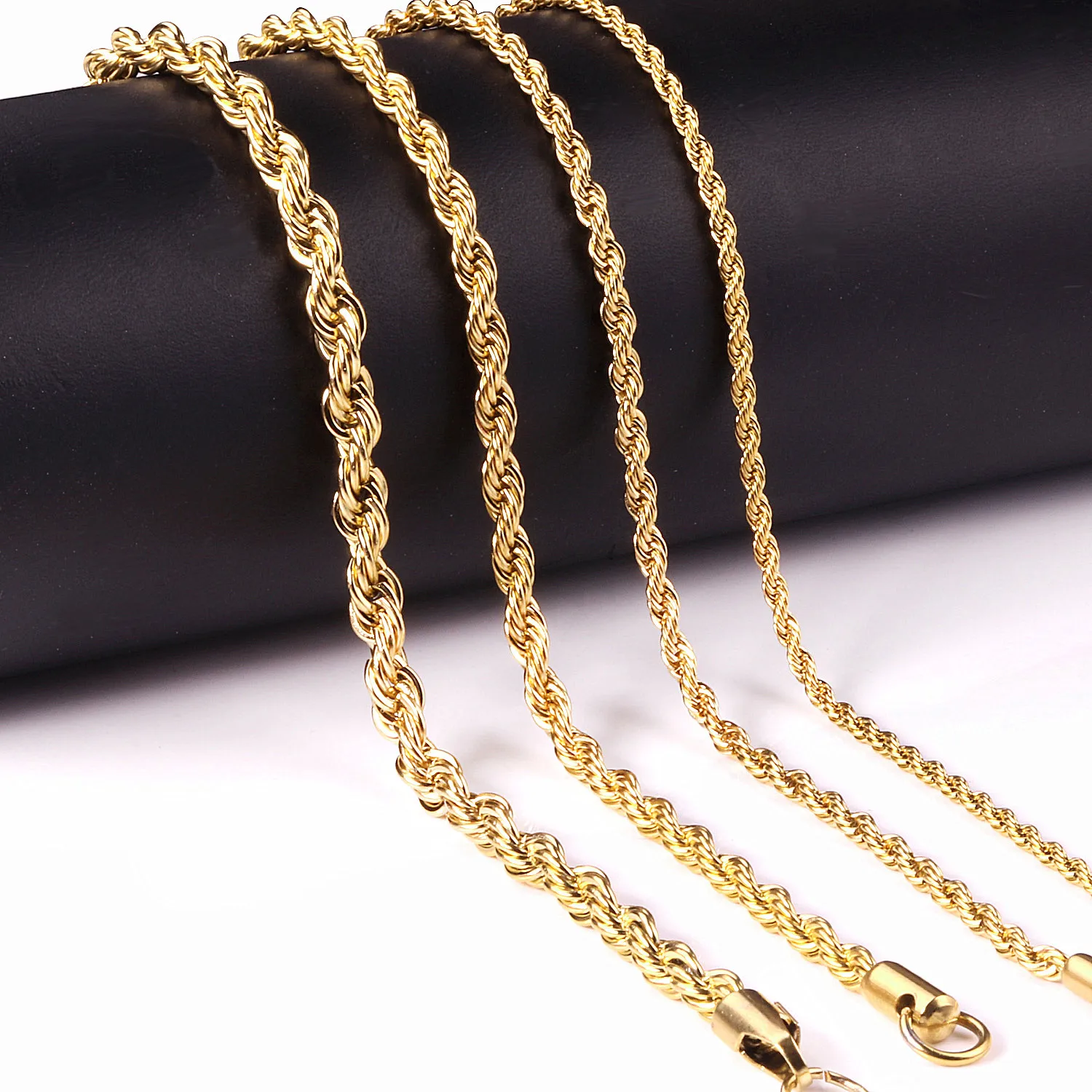LUXUSTEEL 2/3/4/5mm Rope Chain Necklace Stainless Steel For Women Men Never Fade Waterproof Twist Choker Silver Tone Gold Color
LUXUSTEEL 2/3/4/5mm Rope Chain Necklace Stainless Steel For Women Men Never Fade Waterproof Twist Choker Silver Tone Gold Color