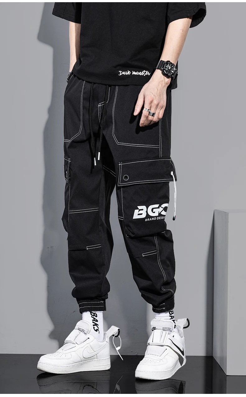 New Loose Multiple Pockets Trousers Mens Hip-Pop Fashion Overalls Casual Cropped Cargo To Tie Feet Tooling Pants
New Loose Multiple Pockets Trousers Mens Hip-Pop Fashion Overalls Casual Cropped Cargo To Tie Feet Tooling Pants