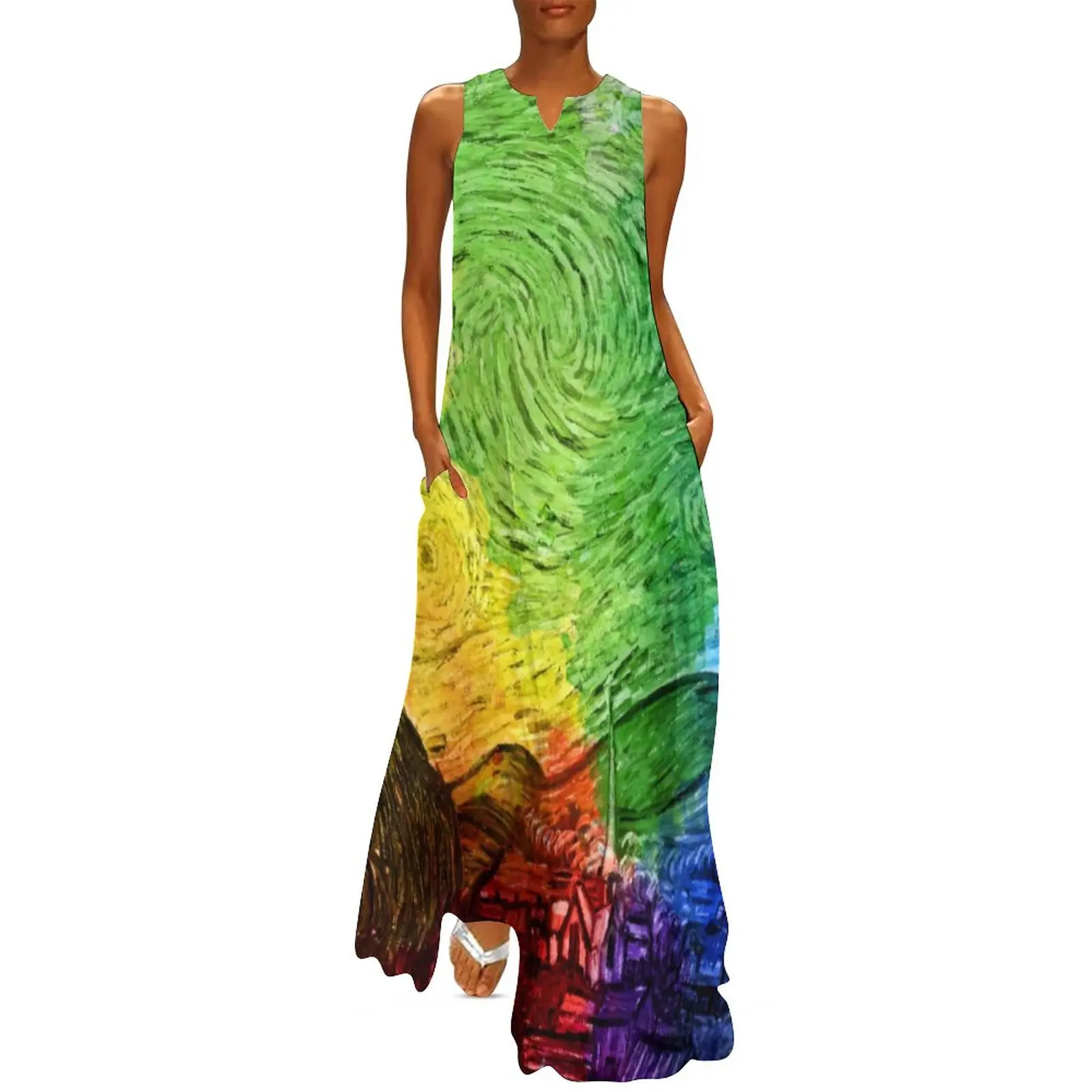 

Женское пляжное платье с принтом «Звездная ночь»