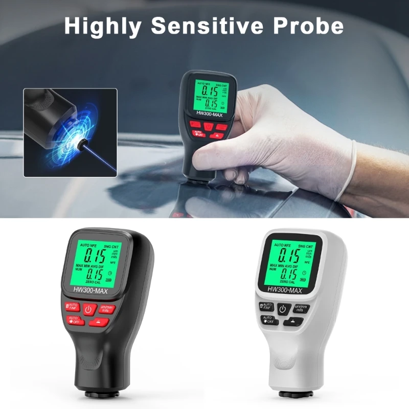Paint Thickness Gauge Digital Meter for Autos Coating Tester High Contrast Backlights Auto Digital Calibration HW300MAX
Paint Thickness Gauge Digital Meter for Autos Coating Tester High Contrast Backlights Auto Digital Calibration HW300MAX