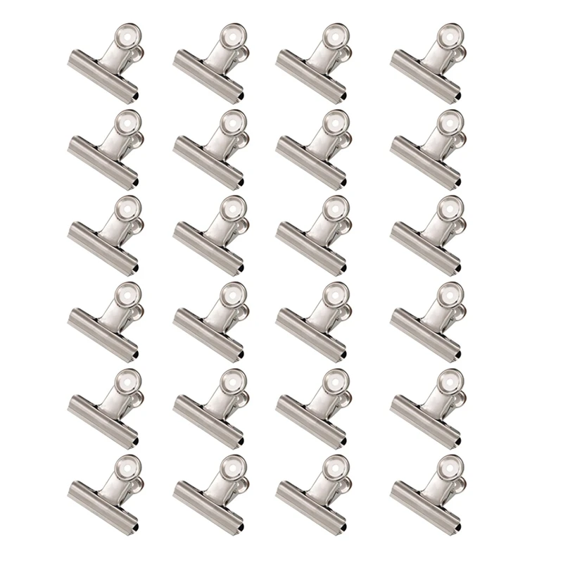 24 Pack Large Silver Bulldog Binder Paper Clips/Metal Hinge Clip File Clamps For Home & Office Use (Silver, 2 1/2 Inch)
24 Pack Large Silver Bulldog Binder Paper Clips/Metal Hinge Clip File Clamps For Home & Office Use (Silver, 2 1/2 Inch)