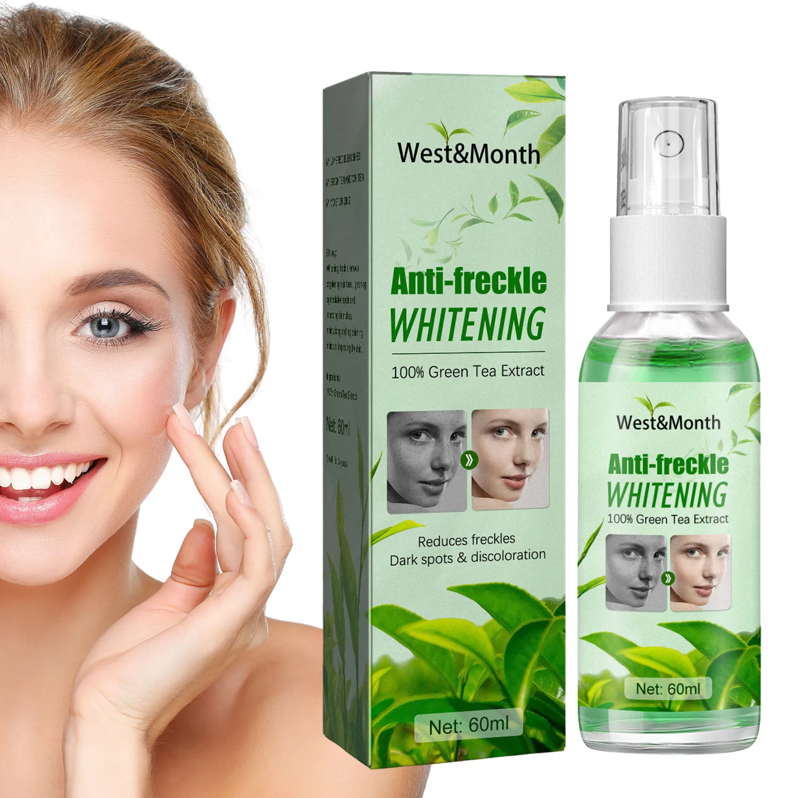 Green Tea Essence Whitening Spray For All Skin Types Face Mist Hydrates Lighten Dark Spots Face Care Beauty Tool
Green Tea Essence Whitening Spray For All Skin Types Face Mist Hydrates Lighten Dark Spots Face Care Beauty Tool