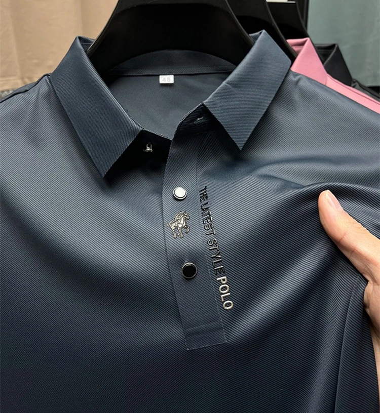 High Quality Ice Silk Breathable Short Sleeved T-shirt For Men's 2023 Summer Fashion Embroidery Casual Stretch Comfortable Polo
High Quality Ice Silk Breathable Short Sleeved T-shirt For Men's 2023 Summer Fashion Embroidery Casual Stretch Comfortable Polo