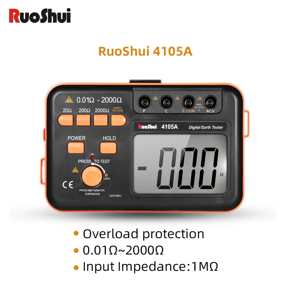 Тестер сопротивления заземления RuoShui 4105A, 200 Ом, цифровой мегомметр, измеритель напряжения, в, мультиметр с подсветкой, диагностический инстр...
Тестер сопротивления заземления RuoShui 4105A, 200 Ом, цифровой мегомметр, измеритель напряжения, в, мультиметр с подсветкой, диагностический инстр...