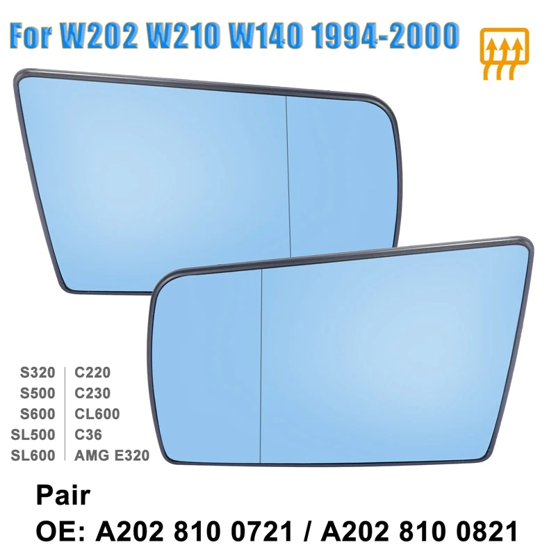 Left+Right Side Wing Mirror Glass Heated with Backing Plate LH RH for Mercedes-Benz C W202 E W210 S W140 1994-2000
Left+Right Side Wing Mirror Glass Heated with Backing Plate LH RH for Mercedes-Benz C W202 E W210 S W140 1994-2000