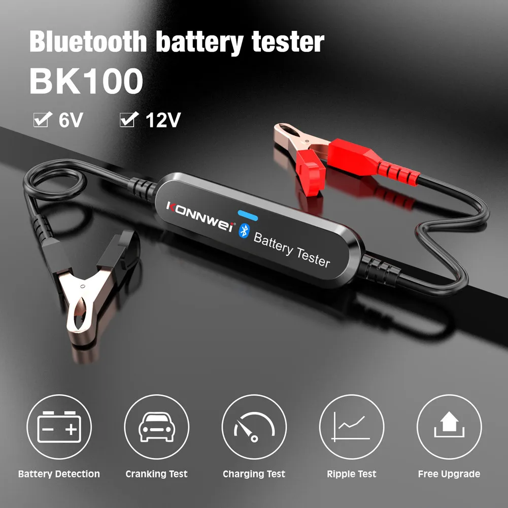 12V Car Bluetooth Battery Tester BK100 Lead-Acid Test Battery Vehicle Diagnostic Tool Voltage Charging Cranking Test
12V Car Bluetooth Battery Tester BK100 Lead-Acid Test Battery Vehicle Diagnostic Tool Voltage Charging Cranking Test