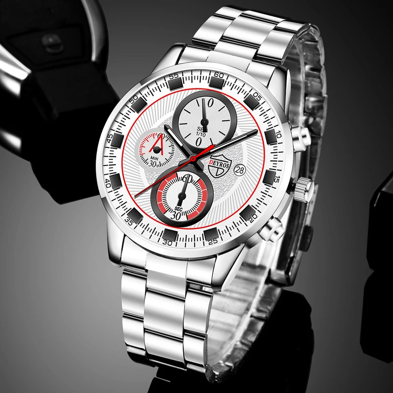 Silve Stainless Steel Quartz Watch for Men Fashion Luxury Business Leather Clock Sports Calendar Men's Watches relogio masculino
Silve Stainless Steel Quartz Watch for Men Fashion Luxury Business Leather Clock Sports Calendar Men's Watches relogio masculino
