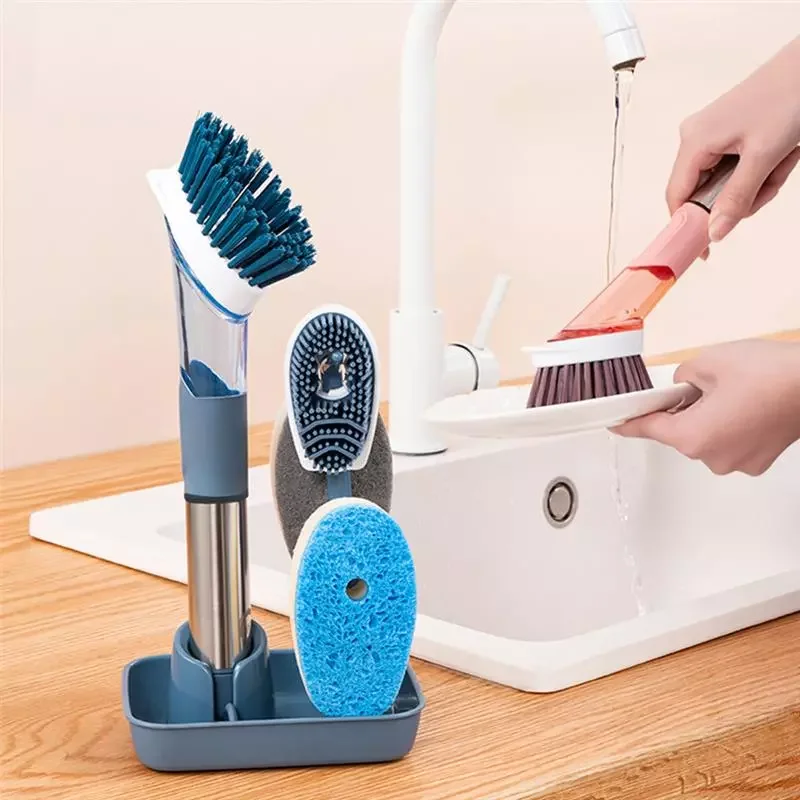 Kitchen Cleaning Brush 2 In1 Pot Dish Brush Set Long Handle Pan Brush Set Refill Dispensing with Removable Cleaning Sponge Brush
Kitchen Cleaning Brush 2 In1 Pot Dish Brush Set Long Handle Pan Brush Set Refill Dispensing with Removable Cleaning Sponge Brush