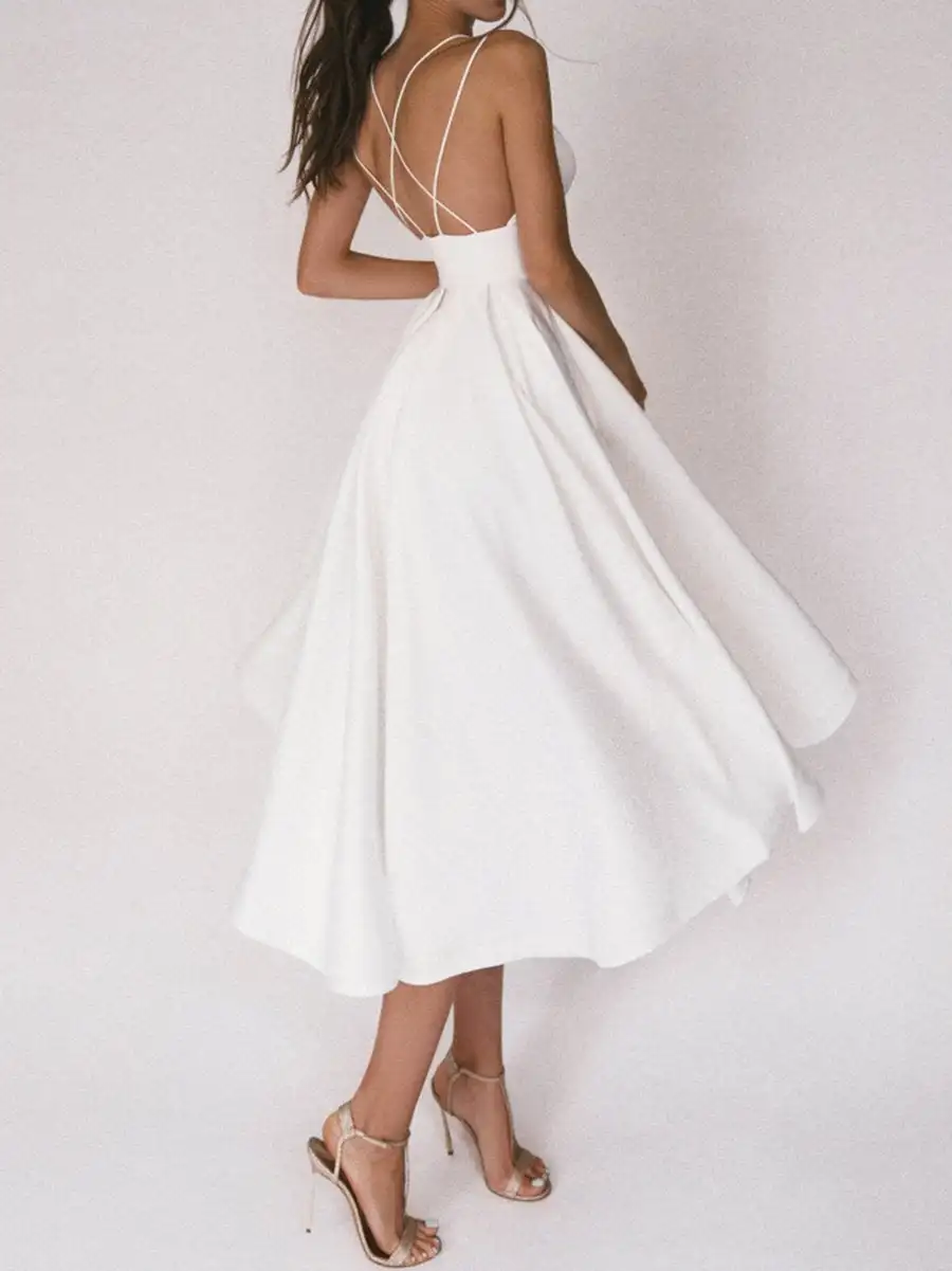 Elegant strappy V-neck Dress Women A-line Sexy Dress V-Neck Spaghetti Strap Backless Mini Dresses Soild Color Vestidos Slim
Elegant strappy V-neck Dress Women A-line Sexy Dress V-Neck Spaghetti Strap Backless Mini Dresses Soild Color Vestidos Slim