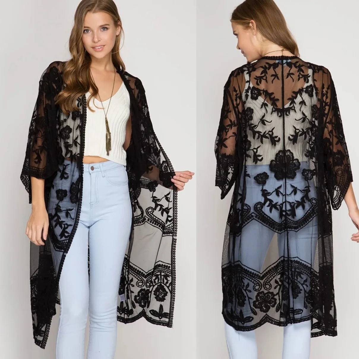 Beach Cover-Up Mesh Embroidered Holiday Sunscreen Cardigan Women's Summer Dress Clothing 2023 Swimsuit Woman Ladies Bikini Pareo
Beach Cover-Up Mesh Embroidered Holiday Sunscreen Cardigan Women's Summer Dress Clothing 2023 Swimsuit Woman Ladies Bikini Pareo