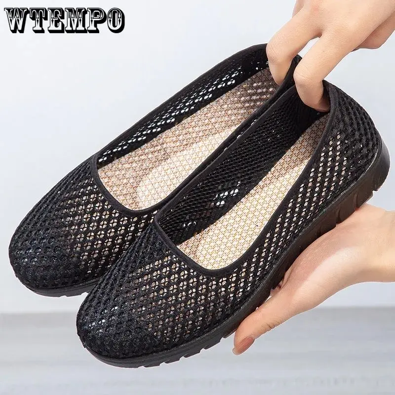WTEMPO Comfortable Cloth Shoes Women Summer Breathable Black Work Shoes Female Fashion New Hollow Out Flat Heel Shoes Wholesale
WTEMPO Comfortable Cloth Shoes Women Summer Breathable Black Work Shoes Female Fashion New Hollow Out Flat Heel Shoes Wholesale