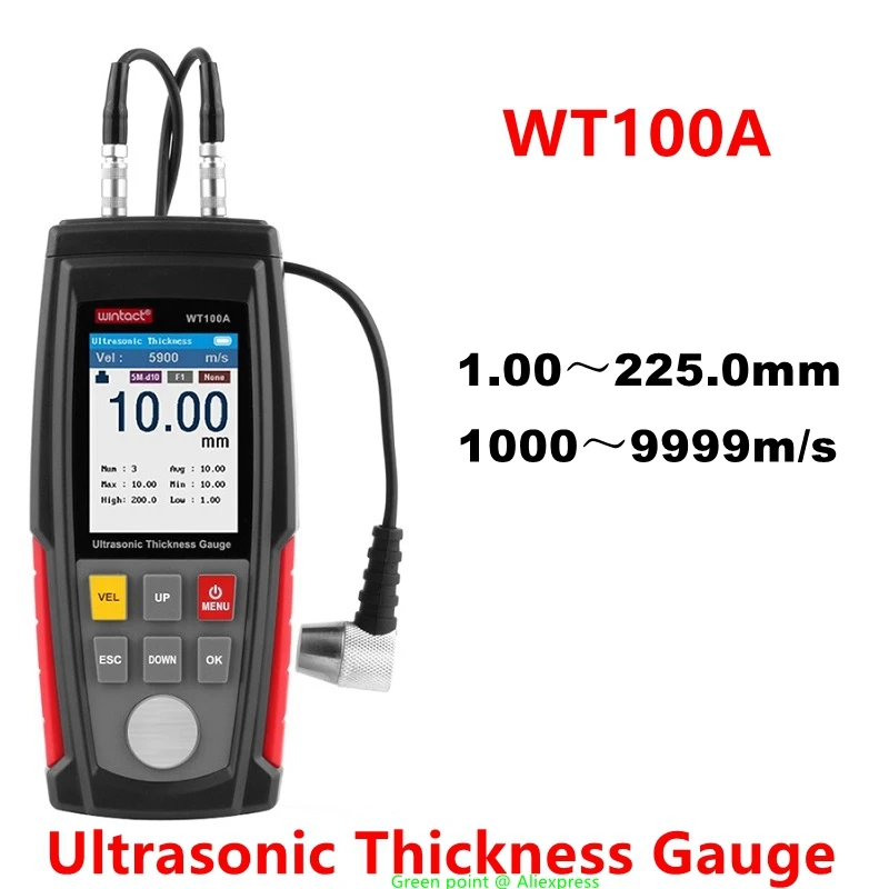 Цифровой Ручной Ультразвуковой толщиномер WT100A высокоточный измеритель толщины