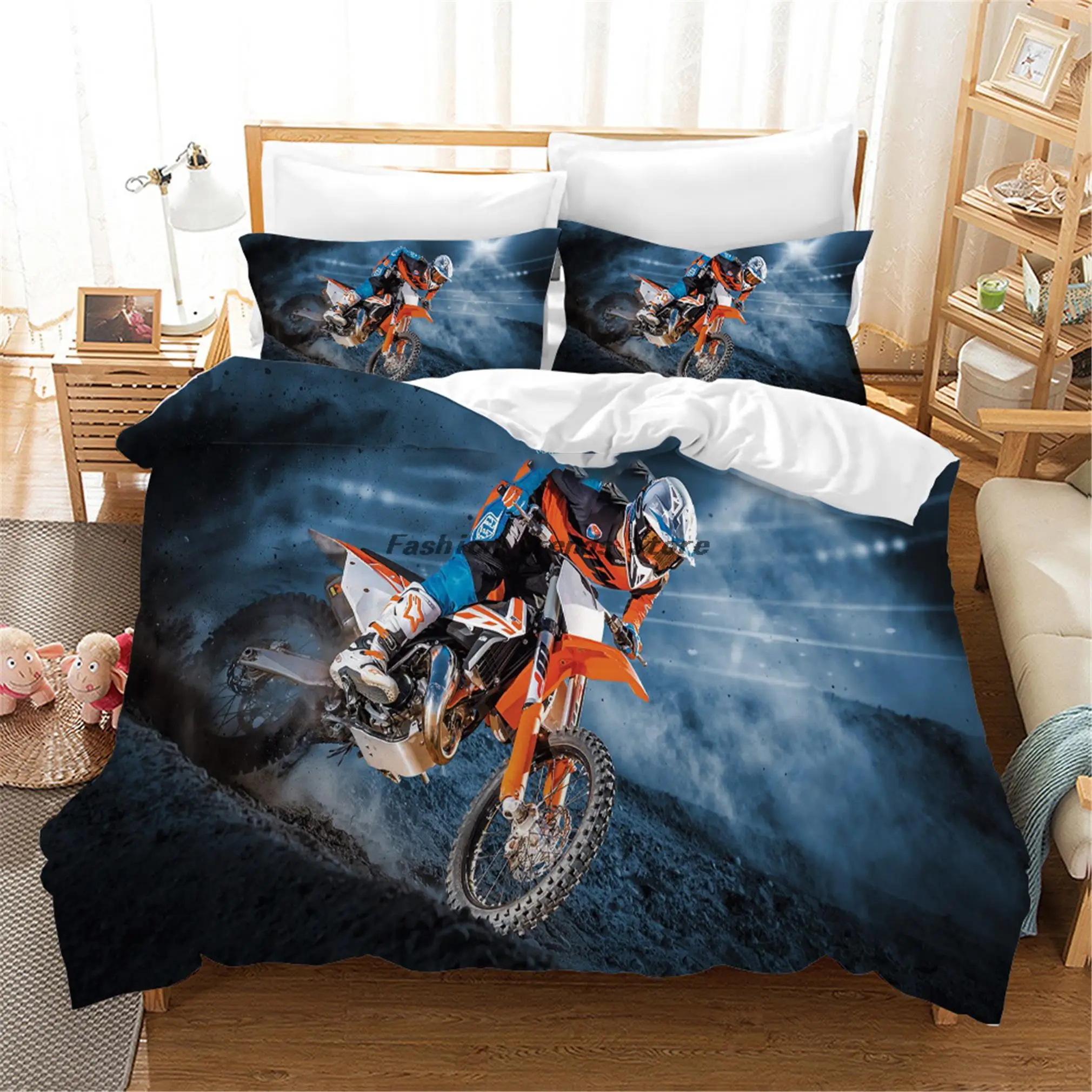 Cross-country Motorcycle Series Pattern Duvet Quilt Cover Pillowcase Bedding Adult Teenager Bedroom Decoration Home Textile
Cross-country Motorcycle Series Pattern Duvet Quilt Cover Pillowcase Bedding Adult Teenager Bedroom Decoration Home Textile