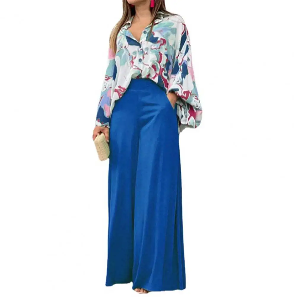 2 Pcs/Set Women Blouse Pants Set Solid Color Long Sleeve High Waist Wide Leg Deep Crotch Summer Tops Pants Suit Office Lady
2 Pcs/Set Women Blouse Pants Set Solid Color Long Sleeve High Waist Wide Leg Deep Crotch Summer Tops Pants Suit Office Lady