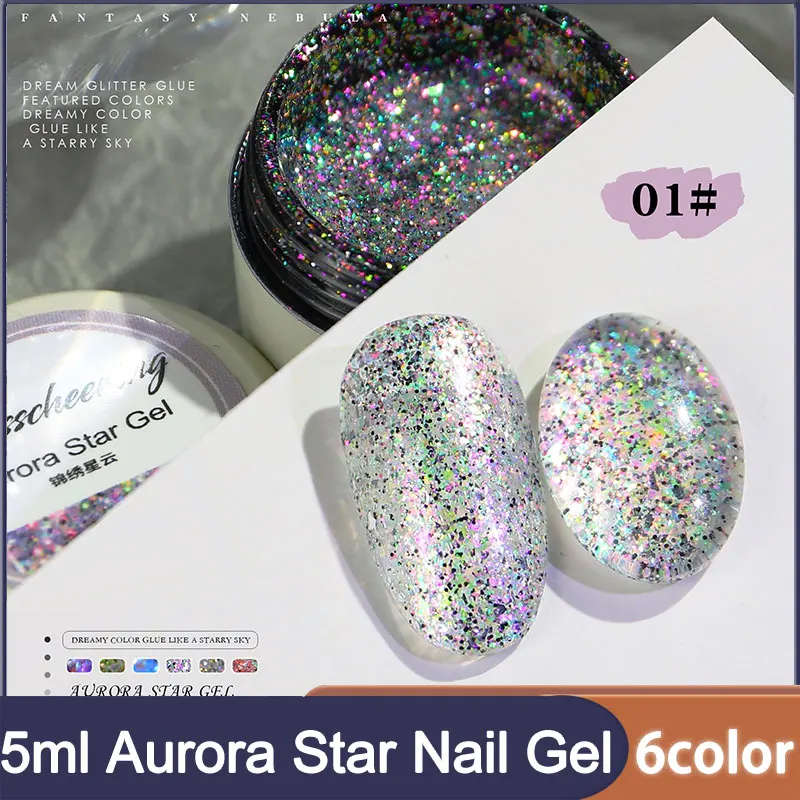5ml Nails Glitter Sequins Gel Nail Polish Aurora Star Series Varnish Semi Permanent Shiny Soak Off UV LED Nail Gel For Nail Art
5ml Nails Glitter Sequins Gel Nail Polish Aurora Star Series Varnish Semi Permanent Shiny Soak Off UV LED Nail Gel For Nail Art