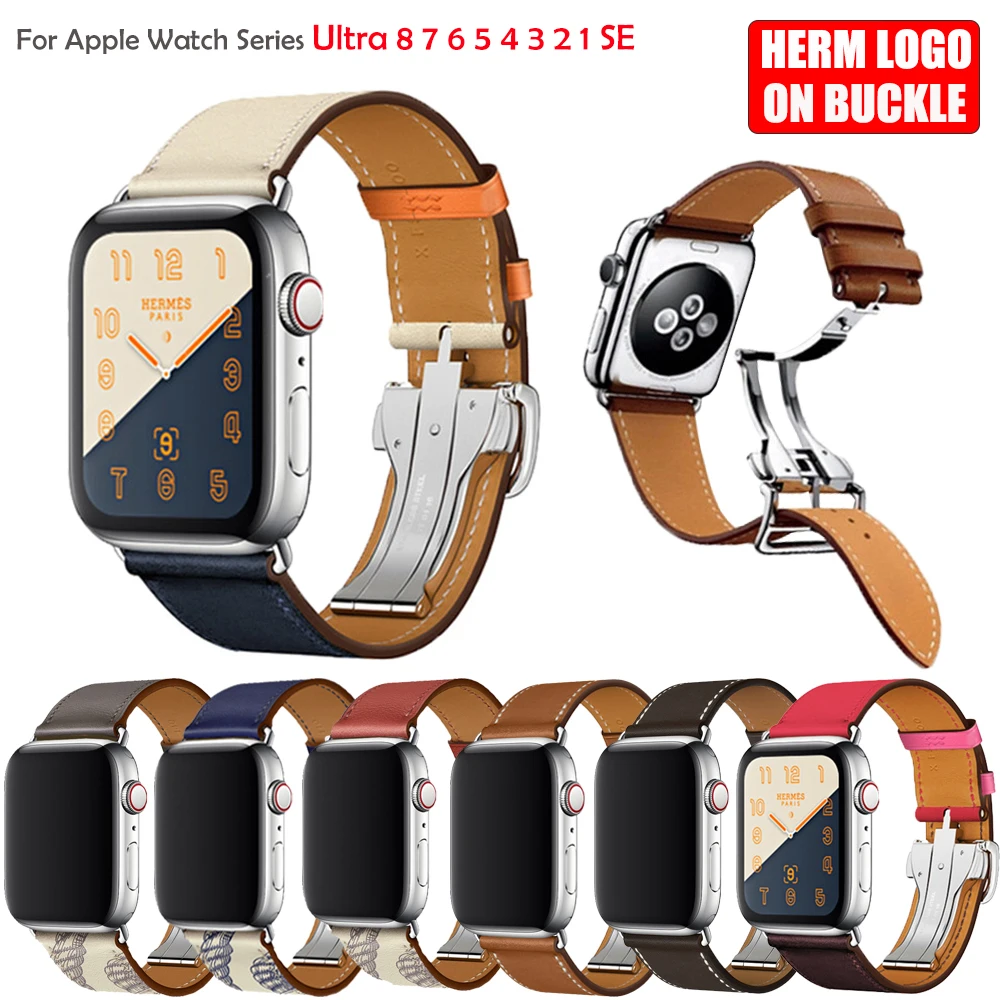 Strap for Apple Watch Ultra Band 8 7 6 5 4 3 2 1 SE Genuine Leather Bracelet Apple Watch Strap 49 45 41 44 40 42 38mm for iWatch
Strap for Apple Watch Ultra Band 8 7 6 5 4 3 2 1 SE Genuine Leather Bracelet Apple Watch Strap 49 45 41 44 40 42 38mm for iWatch