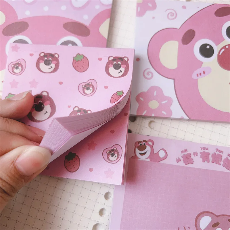 

50sheets Cute Bear Sticky Notes Message Stickers Notepad Aesthetic Stationery Supplies Office Accessories Bookmarks Kawaii Note