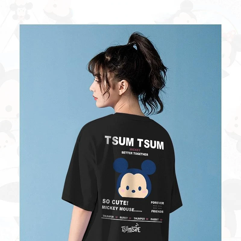 Женская летняя свободная футболка с коротким рукавом и принтом Микки-Мауса 
Женская летняя свободная футболка с коротким рукавом и принтом Микки-Мауса