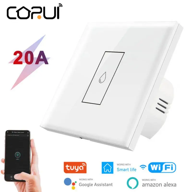 CoRui TUYA 20A Water Heater Switch Smart Wifi Touch Wall Switch Boiler Wate Timing Remote Control Work With Google Home Alexa
CoRui TUYA 20A Water Heater Switch Smart Wifi Touch Wall Switch Boiler Wate Timing Remote Control Work With Google Home Alexa