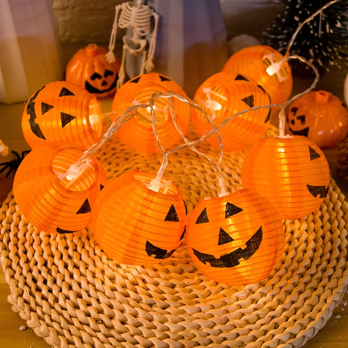 1.5M 10LED Halloween Pumpkin String Light Ghost Lamp Hanging Ornament Orange Battery Operated Halloween Party Home Decorations
1.5M 10LED Halloween Pumpkin String Light Ghost Lamp Hanging Ornament Orange Battery Operated Halloween Party Home Decorations