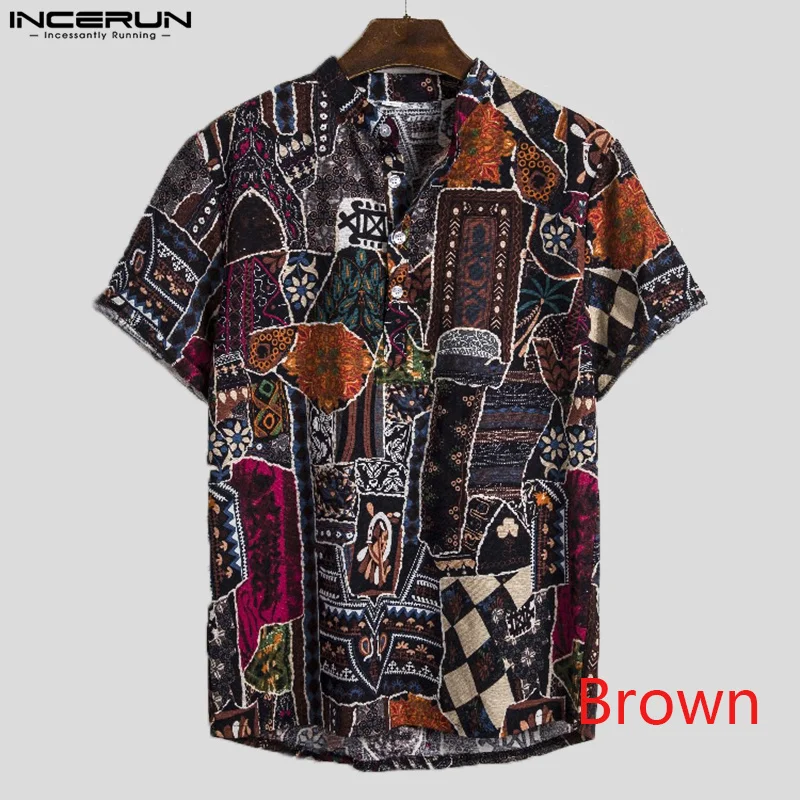 INCERUN Cotton Linen Series Tops 2023 Men's Retro Ethnic Style Printed Short Sleeve Shirts Leisure Streetwear Male Blouse S-5XL
INCERUN Cotton Linen Series Tops 2023 Men's Retro Ethnic Style Printed Short Sleeve Shirts Leisure Streetwear Male Blouse S-5XL