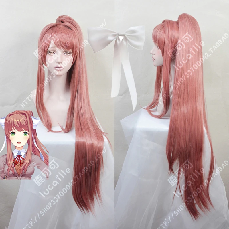 High Quality Doki Doki Literature Club! Monika Cosplay Wig DDLC Detachable Ponytail Long Heat Resistant Hair Wigs + WigCap + Bow
High Quality Doki Doki Literature Club! Monika Cosplay Wig DDLC Detachable Ponytail Long Heat Resistant Hair Wigs + WigCap + Bow