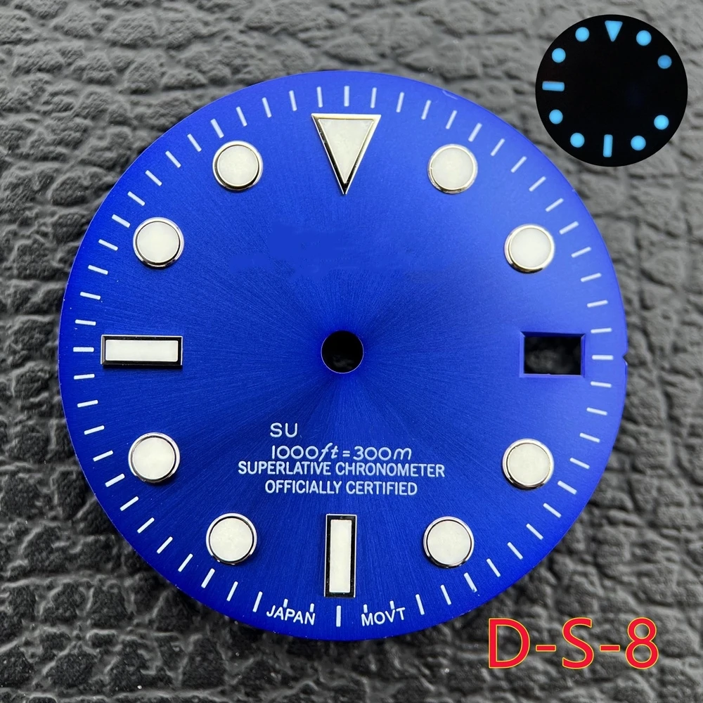 

SUB Dial with S Logo Skx007 Dials Blue Glow Nh35 Movement Green Lume Dial Nh36 Dial Customized Watches Dial Watch Accessories