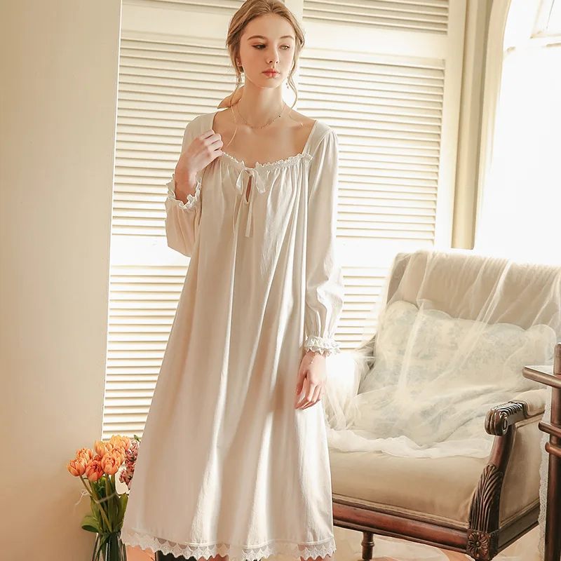 Nightwear Lace Night Style 2023 With Nightgown Cute Spring Solid Dress Women's Female Summer Sleeve French Bow Long Ladies
Nightwear Lace Night Style 2023 With Nightgown Cute Spring Solid Dress Women's Female Summer Sleeve French Bow Long Ladies