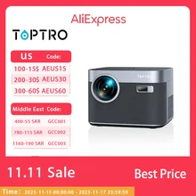 TOPTRO Projector 4K 600ANSI Full HD 1080P 16000L WiFi 6 Bluetooth Android Projector Auto Focus/Keystone Home Theater Proyector
