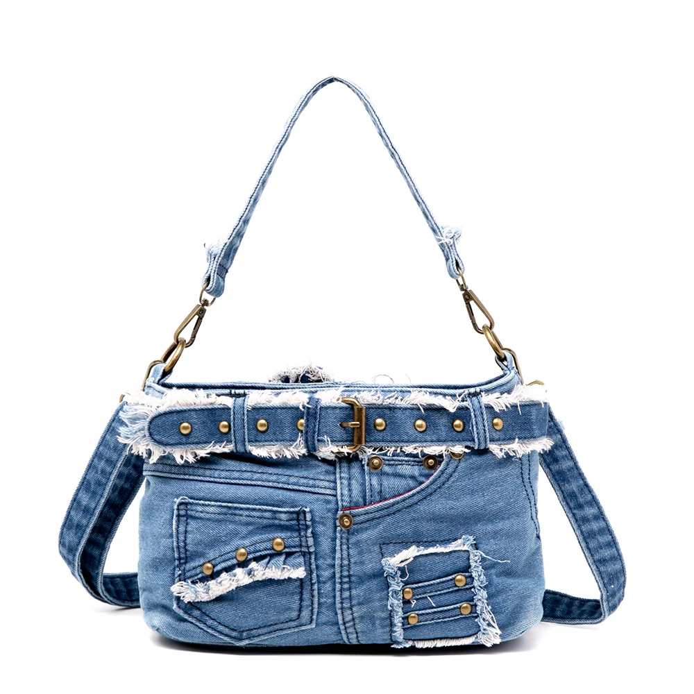 Fashion Denim Handbag Leisure Trend Female Jeans Hand Bags Casual Bag Style Washed Jeans Hand Bag
Fashion Denim Handbag Leisure Trend Female Jeans Hand Bags Casual Bag Style Washed Jeans Hand Bag