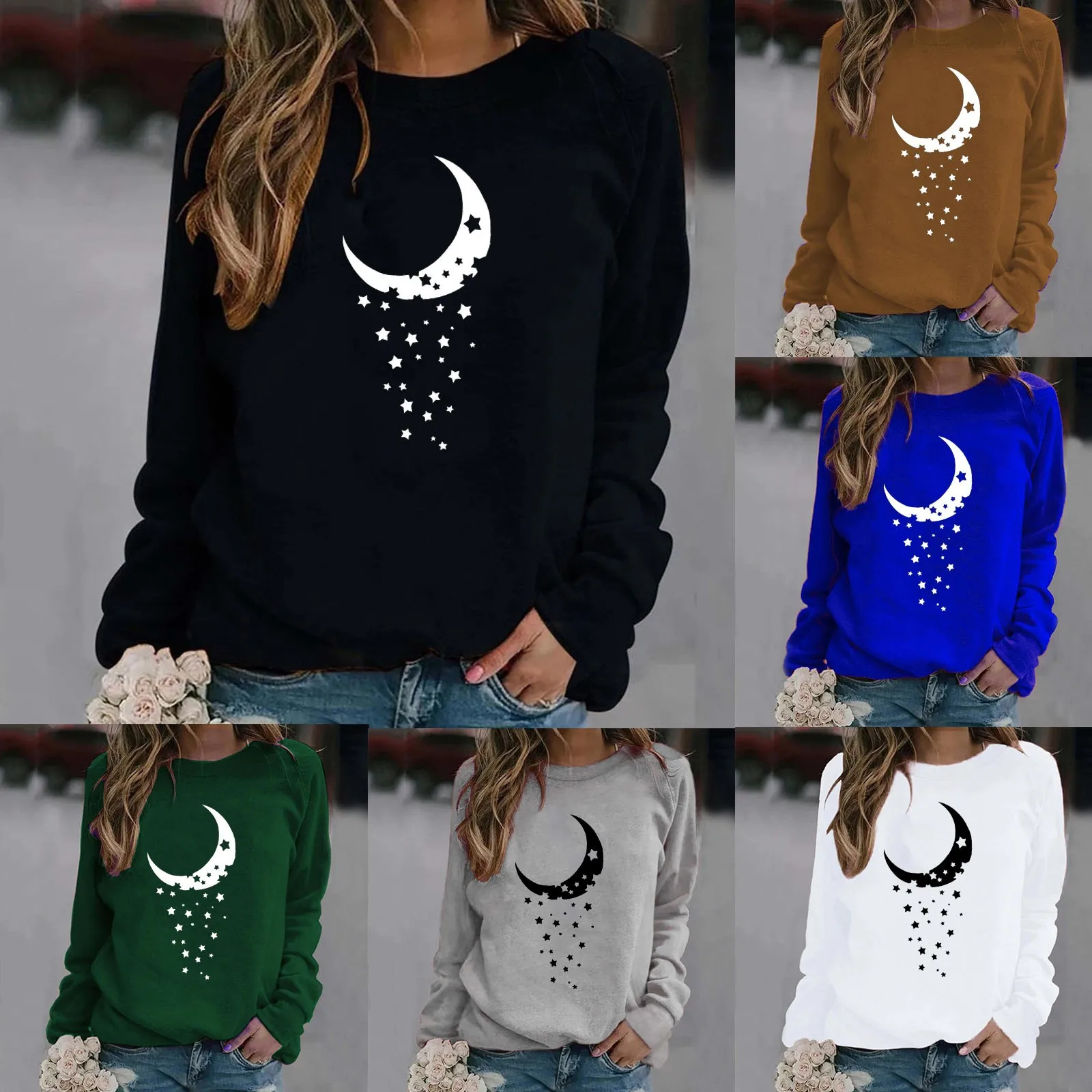 Womens Sweatshirts Lightweight Womens Print O Neck Sweatshirt Round Neck Fit Pullover Tops Comfy Womens Long Sleeve Shirts
Womens Sweatshirts Lightweight Womens Print O Neck Sweatshirt Round Neck Fit Pullover Tops Comfy Womens Long Sleeve Shirts
