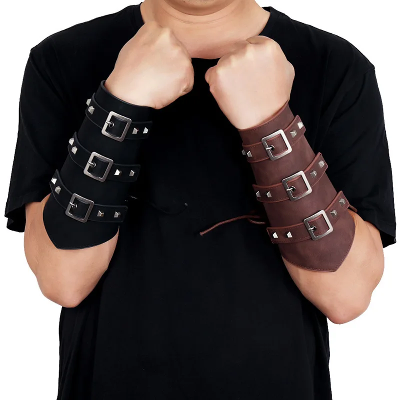 Unisex Pu Leather Gauntlet Wide Bracer Arm Armor Wristband Protector Cuff String Steampunk Bangle Buckle Bracers Cosplay Props
Unisex Pu Leather Gauntlet Wide Bracer Arm Armor Wristband Protector Cuff String Steampunk Bangle Buckle Bracers Cosplay Props