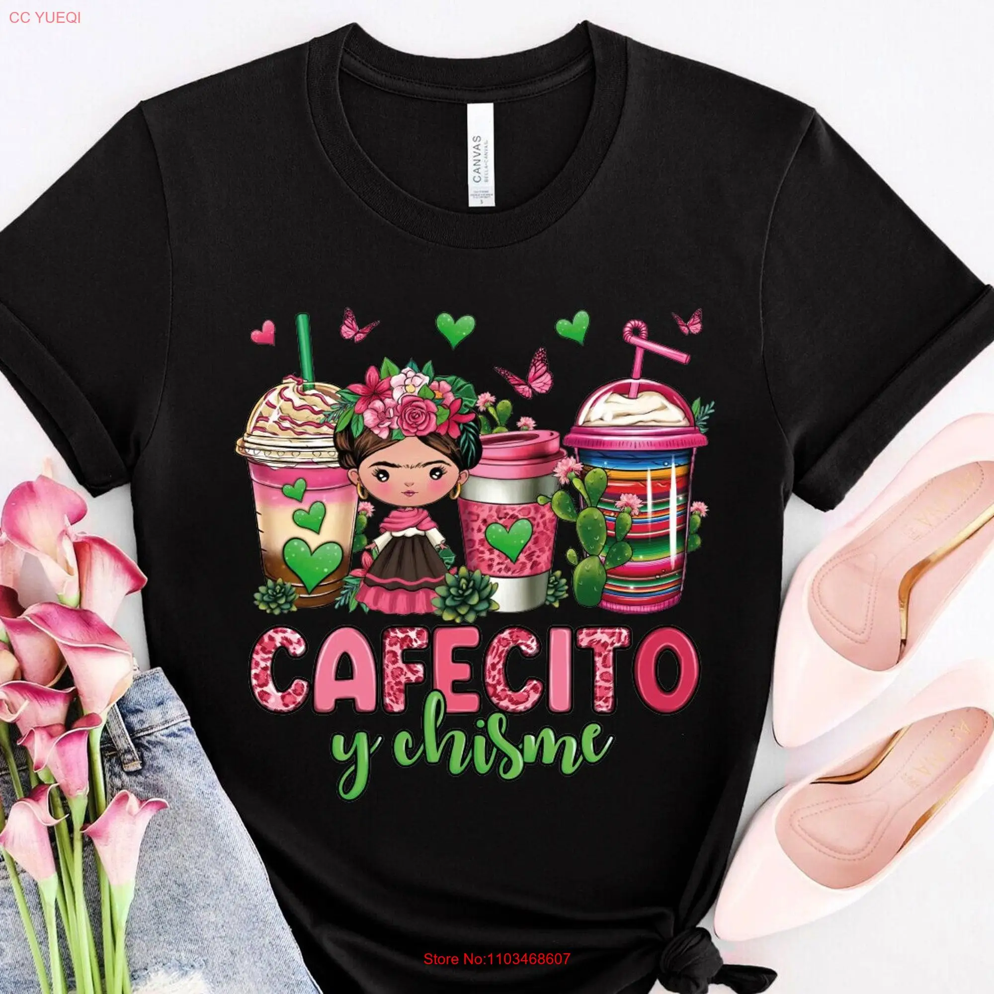 Cafecito Y chim кофейные чашки футболка мексиканский день с длинным или коротким