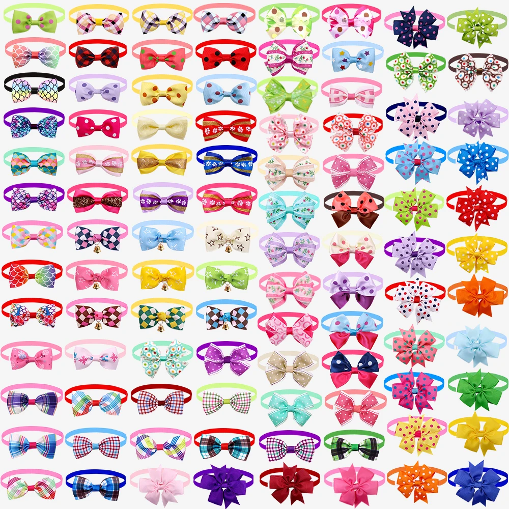 

120pcs Dog Styles Mixed Grooming Accessories Dog Ties Bow Ties/bowties Cat Pet Dog Adjustable Products Pet Bows Puppy