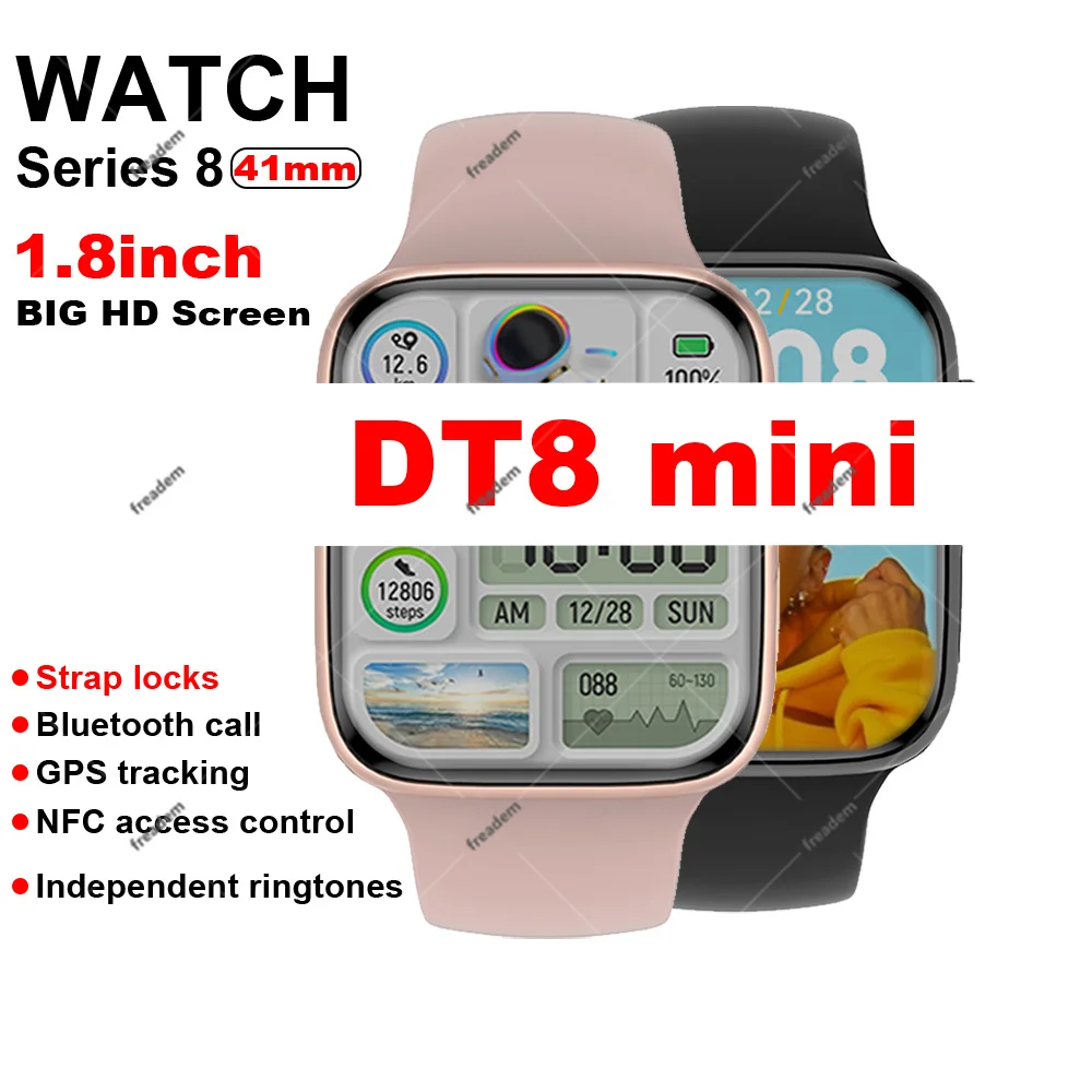 41mm Watch Series 8 DT8 MINI Smart Watch Women 1.8inch Bluetooth Call Nfc Voice Assistant GPS Tracking Smart Watch Pk HW68 Mini
41mm Watch Series 8 DT8 MINI Smart Watch Women 1.8inch Bluetooth Call Nfc Voice Assistant GPS Tracking Smart Watch Pk HW68 Mini