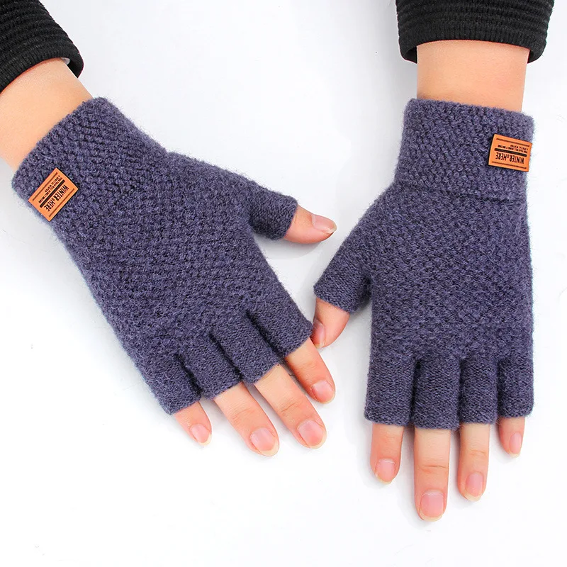 Winter Fingerless Gloves For Men Half Finger Writting Office Knitted Alpaca Wool Warm Leather Label Thick Elastic Driving Gloves
Winter Fingerless Gloves For Men Half Finger Writting Office Knitted Alpaca Wool Warm Leather Label Thick Elastic Driving Gloves