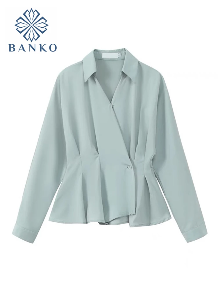 2022 Spring Women Blouse 2022 Spring Korean Long Sleeve Folds Solid Womens Casual Tops Elegant Fashion V-neck Office Lady Shirts
2022 Spring Women Blouse 2022 Spring Korean Long Sleeve Folds Solid Womens Casual Tops Elegant Fashion V-neck Office Lady Shirts