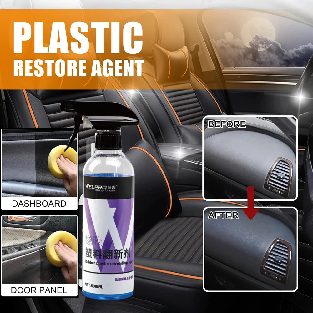 500ML Car Plastic Part Retreading Agent Plastic Restorer Non-Greasy Waterprhing Reoof Car Polisnovator Auto Cleaning Accessories
500ML Car Plastic Part Retreading Agent Plastic Restorer Non-Greasy Waterprhing Reoof Car Polisnovator Auto Cleaning Accessories