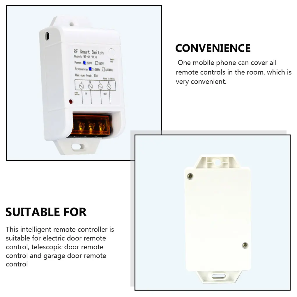 Remote Control Switch 433MHz Wireless Smart Relay Good Flexibility Energy-saving Receiver Low Power Controller
Remote Control Switch 433MHz Wireless Smart Relay Good Flexibility Energy-saving Receiver Low Power Controller