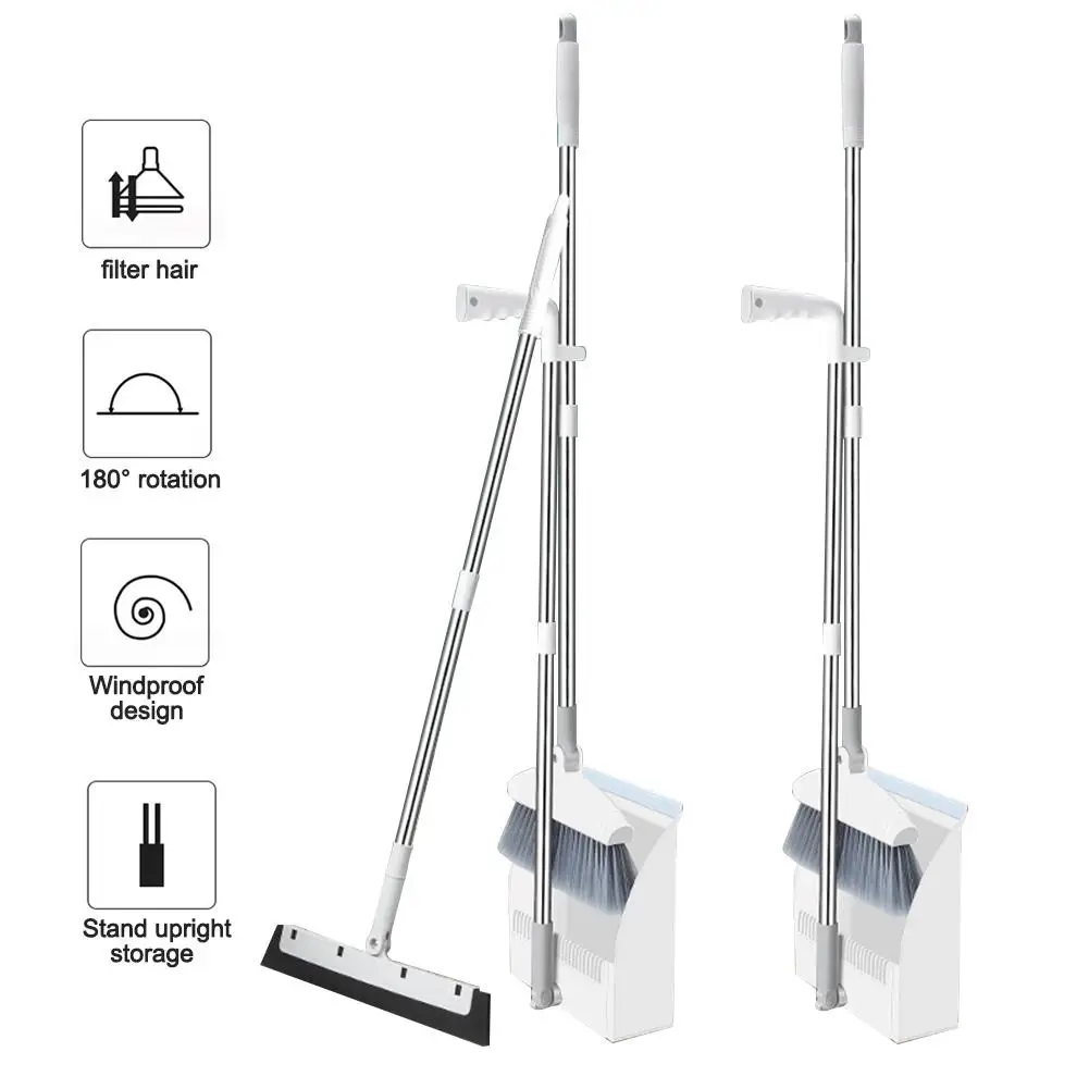 Broom Set 180° Rotary Broom Foldable Standing Dustpan Combination No-Stick Hair Sweeping Artifacts Household Cleaning Tools
Broom Set 180° Rotary Broom Foldable Standing Dustpan Combination No-Stick Hair Sweeping Artifacts Household Cleaning Tools