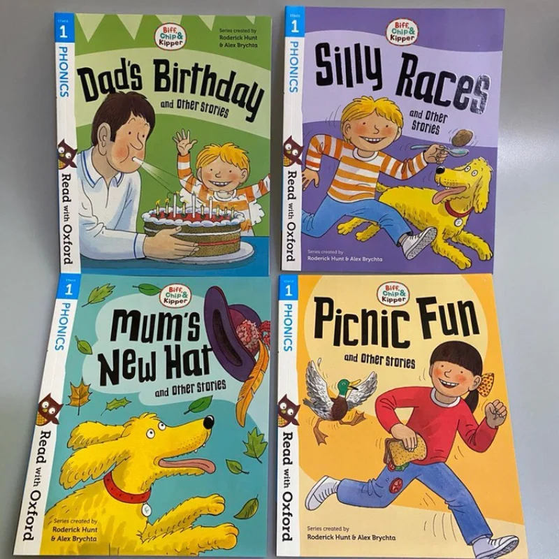 4 Books/set Phonics Read with Oxford English Picture Book Kids Early Education Birthday Mum's New Hat Picnic Fun Silly Races
4 Books/set Phonics Read with Oxford English Picture Book Kids Early Education Birthday Mum's New Hat Picnic Fun Silly Races