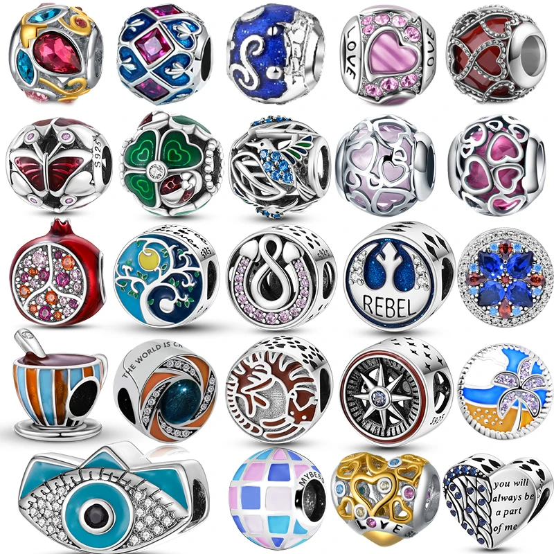 925 Sterling Silver Beads Round Sparkling Colorful Charm Glass Pendant Fit Original Pandora Charms Bracelets Women DIY Jewelry
925 Sterling Silver Beads Round Sparkling Colorful Charm Glass Pendant Fit Original Pandora Charms Bracelets Women DIY Jewelry